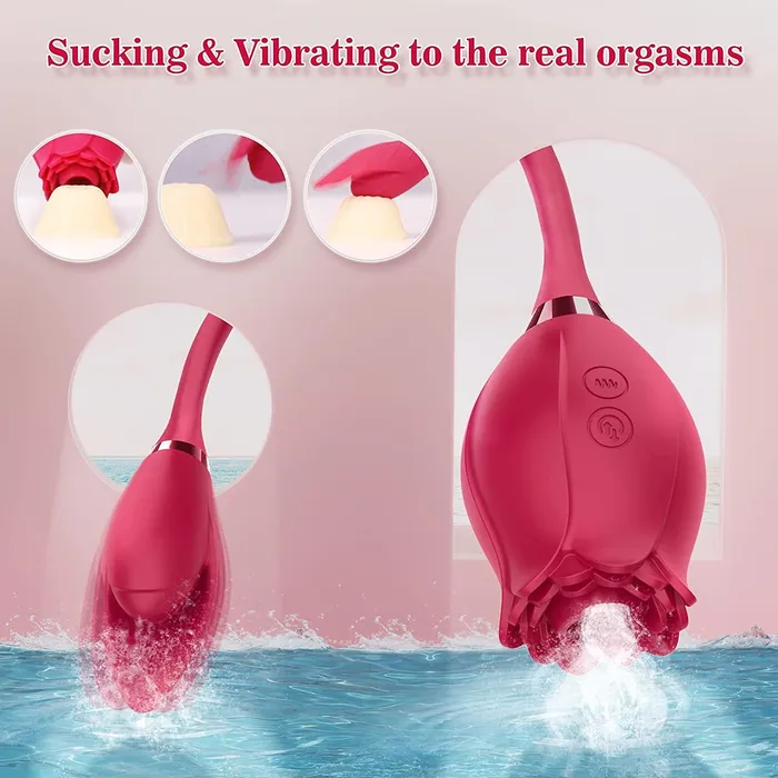 TouchHoney Vibrators Rose Toy Dildo Thrusting Vibrator for Women Egg Clitoris Sucker Stimulator