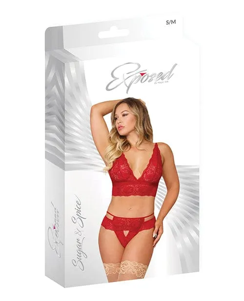 Vibrators Magic Moments Intl Sugar Spice Bra Panty Red Vibrators Magic Moments Intl Sugar Spice Bra Panty Red