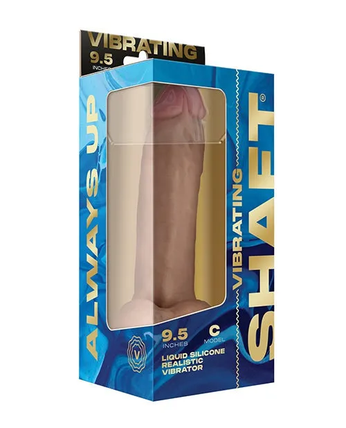Vvole Shaft Flexskin Liquid Silicone 95 Vibrating Curved Dong with Balls Pine Female Sex Toys