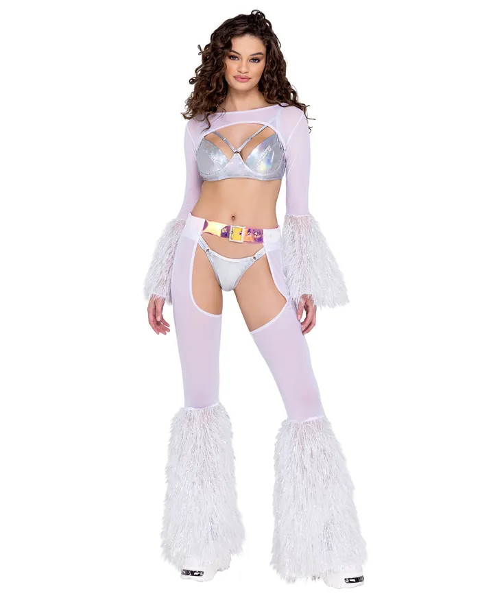 6248 Sheer Chaps with Faux Fur Bell Belt Roma Costume Inc Male Sex Toys