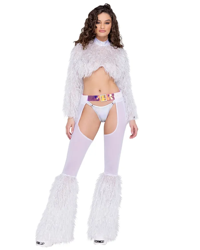 6248 Sheer Chaps with Faux Fur Bell Belt Roma Costume Inc Male Sex Toys 6248 Sheer Chaps with Faux Fur Bell Belt Roma Costume Inc Male Sex Toys
