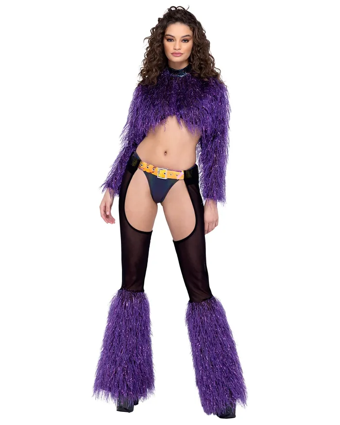 6248 Sheer Chaps with Faux Fur Bell Belt Roma Costume Inc Male Sex Toys 6248 Sheer Chaps with Faux Fur Bell Belt Roma Costume Inc Male Sex Toys