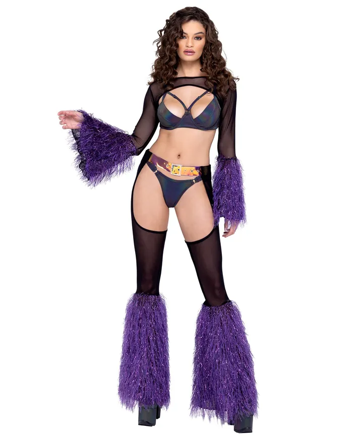 6248 Sheer Chaps with Faux Fur Bell Belt Roma Costume Inc Male Sex Toys 6248 Sheer Chaps with Faux Fur Bell Belt Roma Costume Inc Male Sex Toys