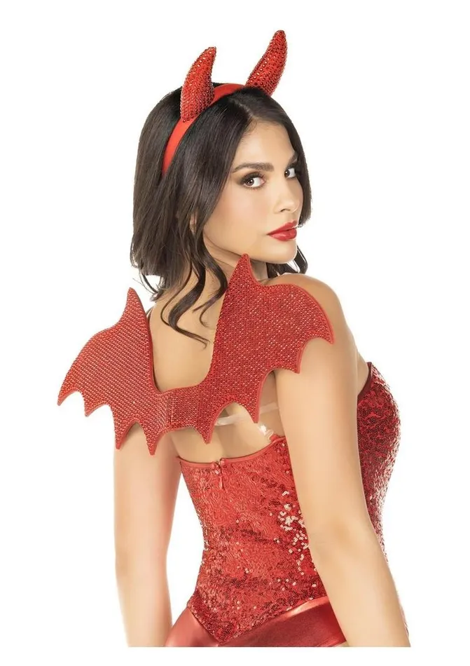 Couples Leg Avenue Leg Avenue Devil Kit Rhinestone Devil Wings and Horn Headband Couples Leg Avenue Leg Avenue Devil Kit Rhinestone Devil Wings and Horn Headband