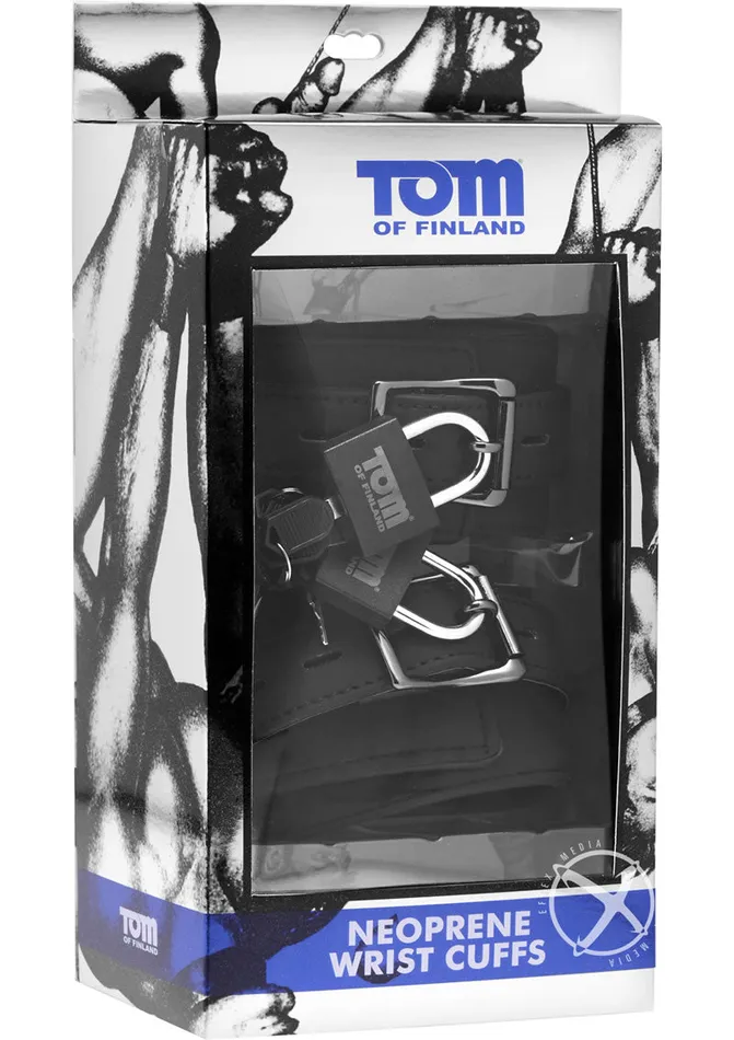 Couples TOM OF FINLAND Tom Of Finland Neoprene Wrist Cuffs with Locks Couples TOM OF FINLAND Tom Of Finland Neoprene Wrist Cuffs with Locks