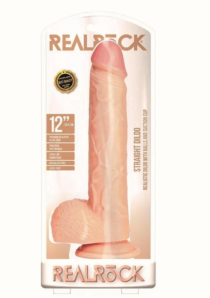 Female Sex Toys Real Rock Realrock Straight Realistic Dildo with Balls and Suction Cup