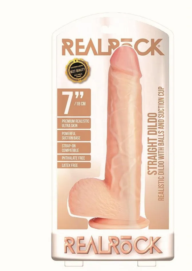 Female Sex Toys Real Rock Realrock Straight Realistic Dildo with Balls and Suction Cup