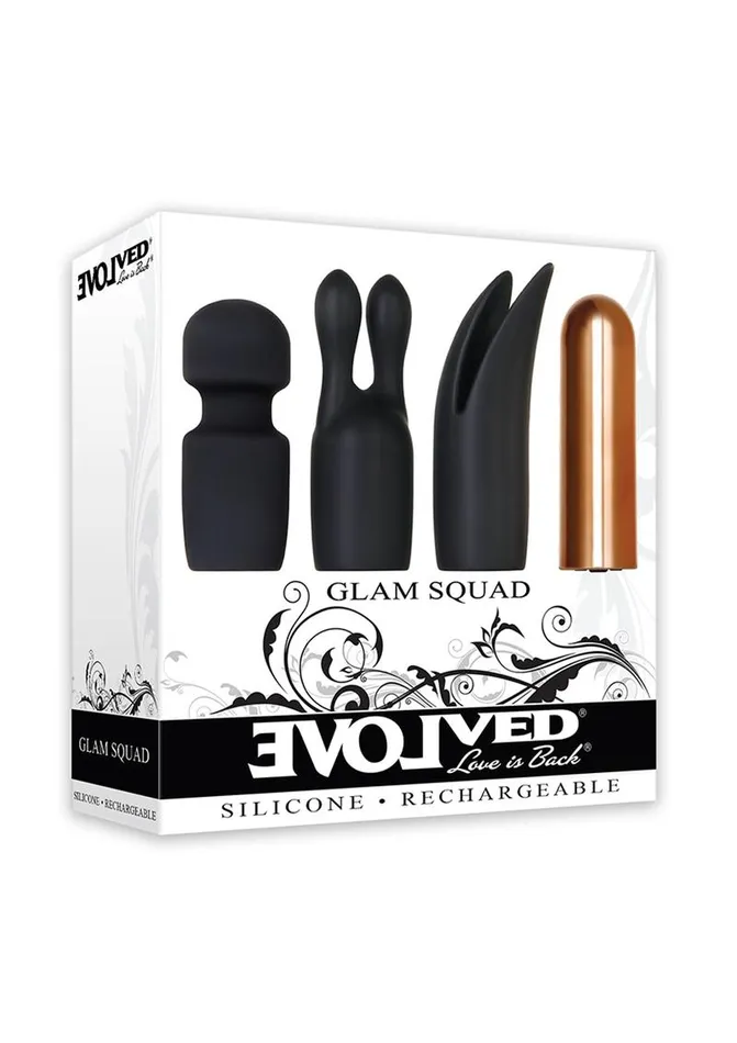 Glam Squad Rechargeable Bullet and 3 Silicone Sleeves Kit Evolved Female Sex Toys
