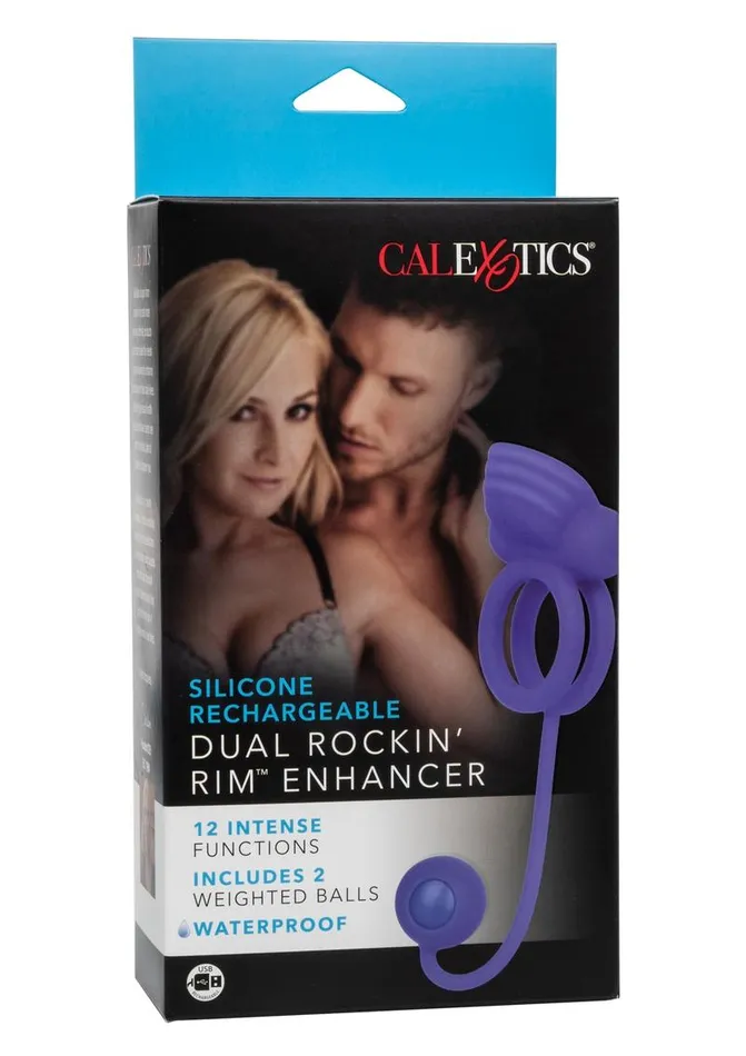 Male Sex Toys Couples Enhancers Silicone Rechargeable Dual Rockin Rim Enchancer Cock Ring