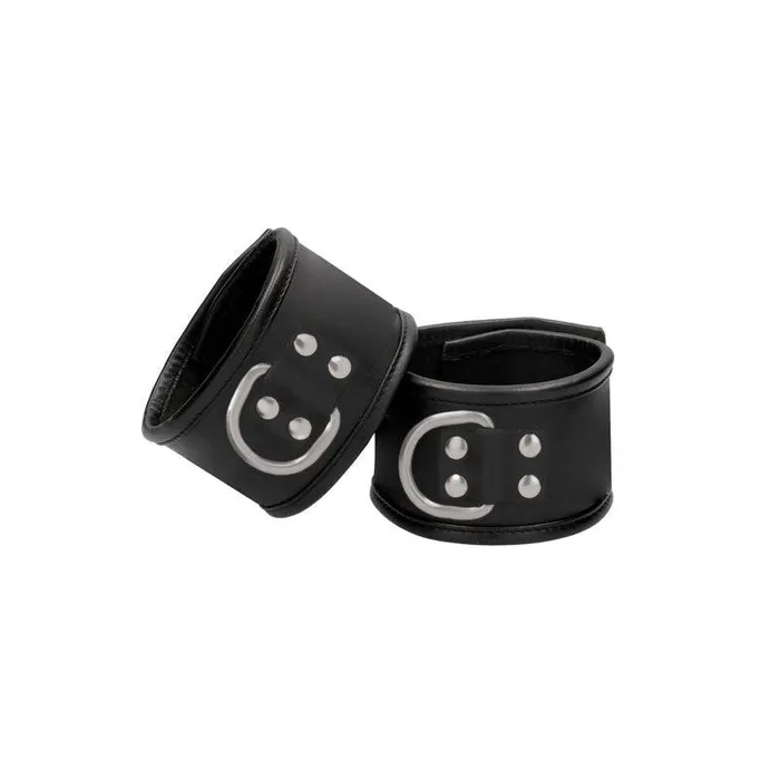Ouch Pain Saddle Leather Asylum HandCuff with Padlock Shots America LLC Couples Ouch Pain Saddle Leather Asylum HandCuff with Padlock Shots America LLC Couples