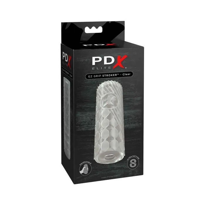 PDX Elite EZ Grip Stroker Clear PDX Brands Male Sex Toys