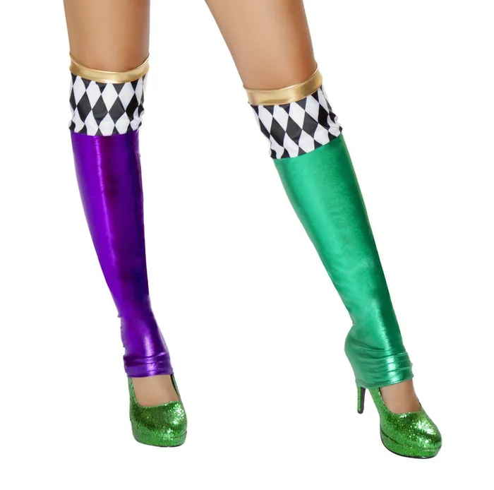 Roma Costume Vibrators ST4723 GreenPurple Jester Leggings