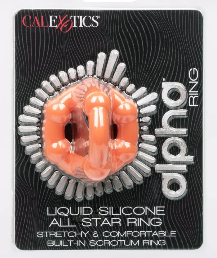 Alpha Liquid Silicone All Star Ring Orange CalExotics Male Sex Toys Alpha Liquid Silicone All Star Ring Orange CalExotics Male Sex Toys