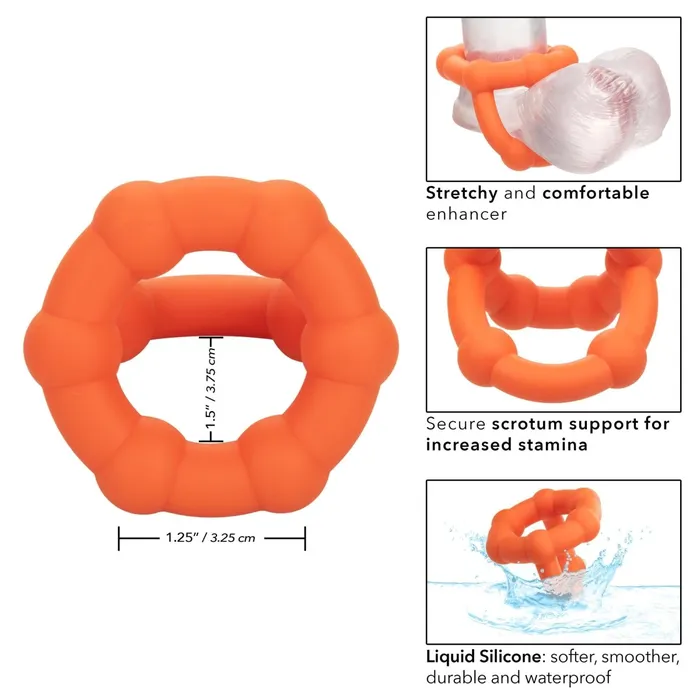 Alpha Liquid Silicone All Star Ring Orange CalExotics Male Sex Toys Alpha Liquid Silicone All Star Ring Orange CalExotics Male Sex Toys