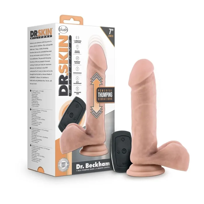 Blush Novelties Female Sex Toys Dr Skin Silicone Dr Beckham 7 Inch Thumping Dildo With Remote Control Vanilla Blush Novelties Female Sex Toys Dr Skin Silicone Dr Beckham 7 Inch Thumping Dildo With Remote Control Vanilla