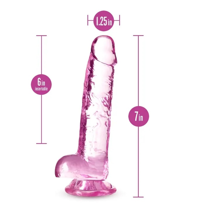Dildos Blush Novelties Naturally Yours 7 Inch Crystalline Dildo Rose Dildos Blush Novelties Naturally Yours 7 Inch Crystalline Dildo Rose