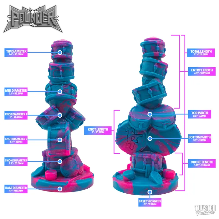 Dildos Custom Pounder the Knotted Drum Dildo Twisted Fantasies