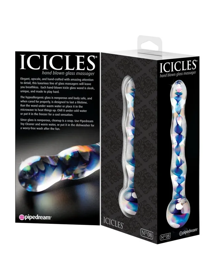 Dildos Pipedream Icicles No 8 Clear Blue Dildos Pipedream Icicles No 8 Clear Blue