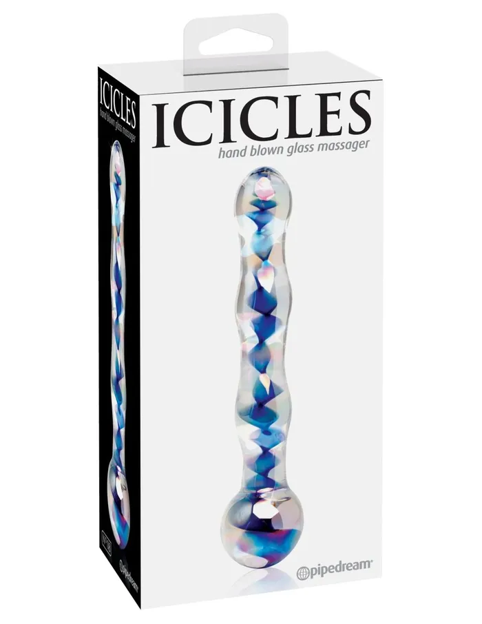 Dildos Pipedream Icicles No 8 Clear Blue Dildos Pipedream Icicles No 8 Clear Blue