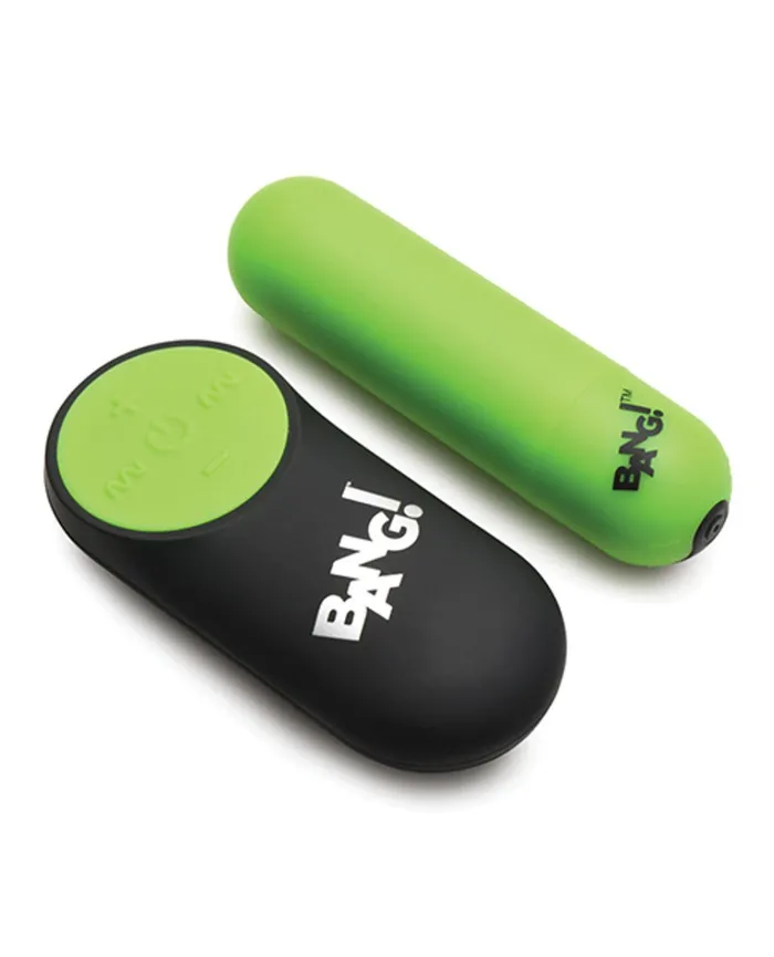 Glow in the Dark Bullet With Remote Green XR Brands Bang Female Sex Toys Glow in the Dark Bullet With Remote Green XR Brands Bang Female Sex Toys