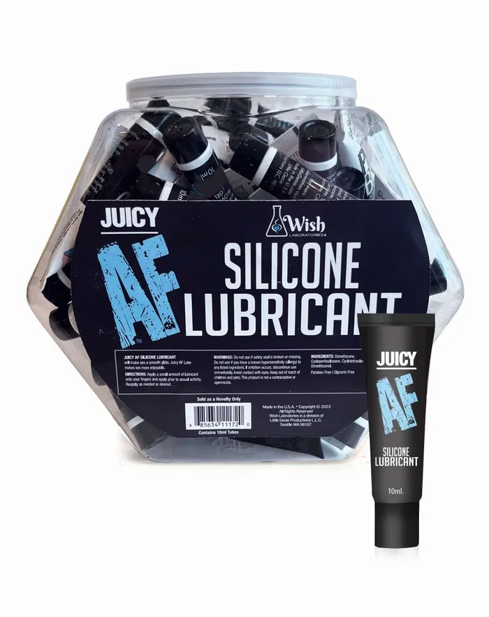 Little Genie Female Sex Toys Juicy Af Silicone Lubricant 10 ml Pop Display of 65