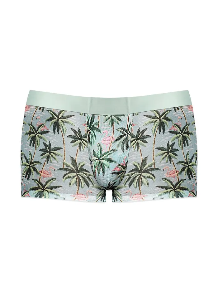 Male Power Sheer Prints Seamless Sheer Short Medium Flamingo Hosiery