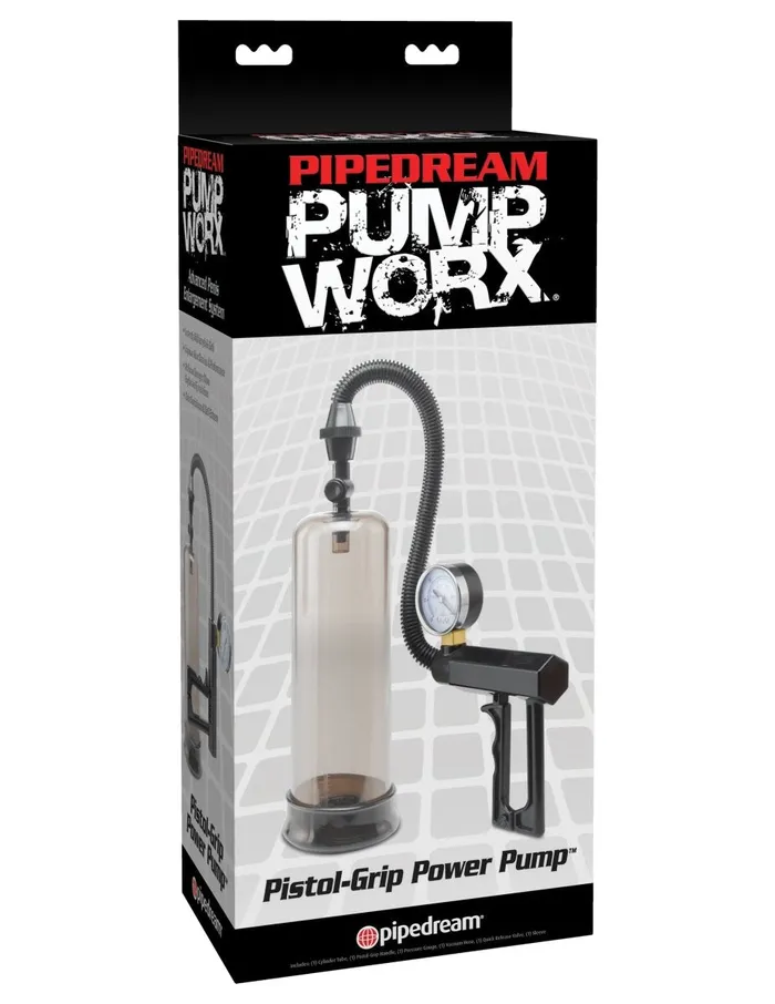 Male Sex Toys Pump Worx PistolGrip Power Pump Black Pipedream