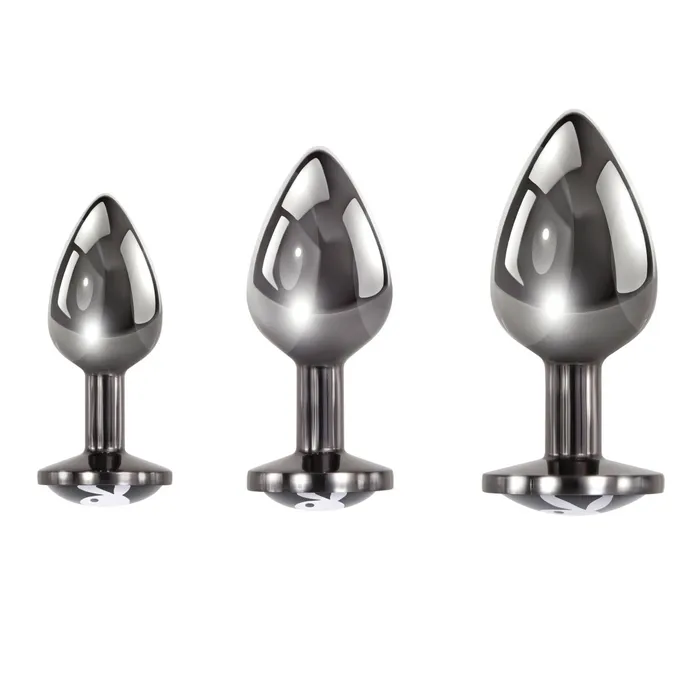 Playboy Pleasure 3 Ways Butt Plug Hematite Anal Playboy Pleasure 3 Ways Butt Plug Hematite Anal