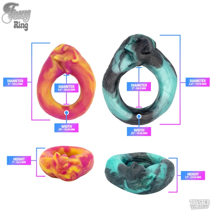 Premade Large Foxy the Fox Cock Ring Medium Twisted Fantasies Male Sex Toys