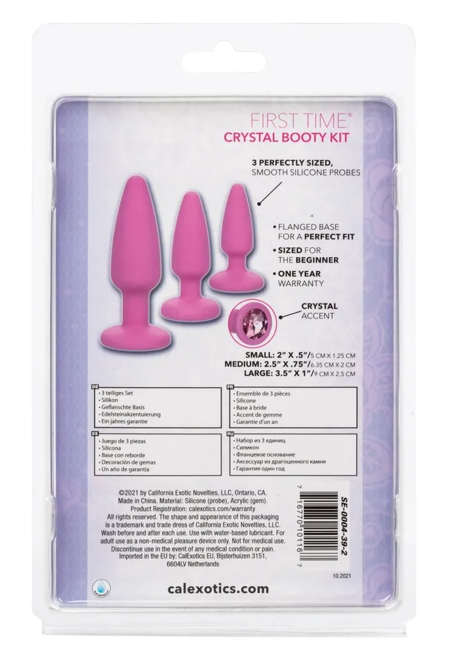 Vibrators CalExotics First Time Crystal Booty Kit Pink Vibrators CalExotics First Time Crystal Booty Kit Pink