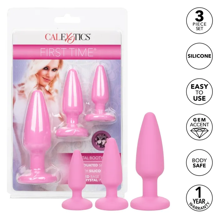 Vibrators CalExotics First Time Crystal Booty Kit Pink Vibrators CalExotics First Time Crystal Booty Kit Pink