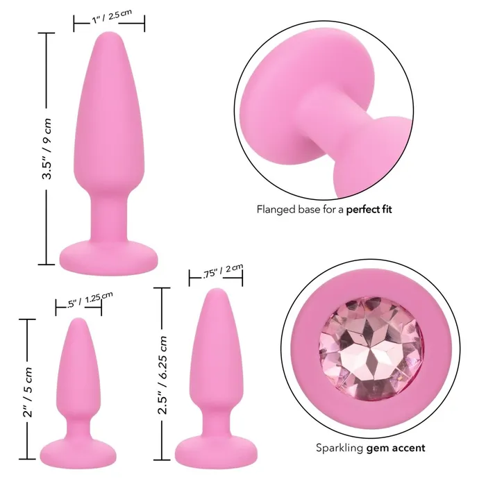 Vibrators CalExotics First Time Crystal Booty Kit Pink Vibrators CalExotics First Time Crystal Booty Kit Pink