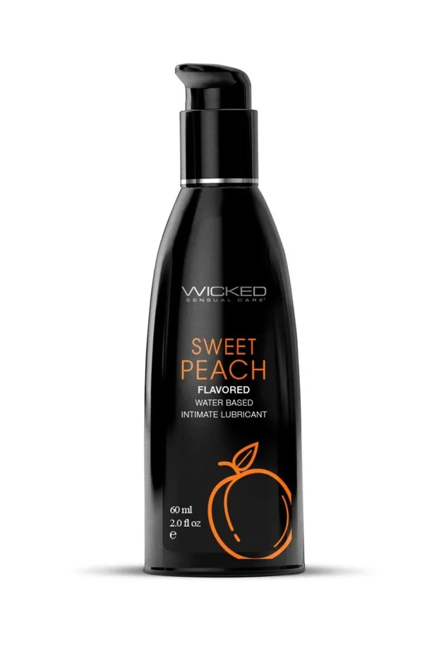 Wicked Sensual Care Lubricants Aqua Sweet Peach Flavored Water Based Lubricant Wicked Sensual Care Lubricants Aqua Sweet Peach Flavored Water Based Lubricant