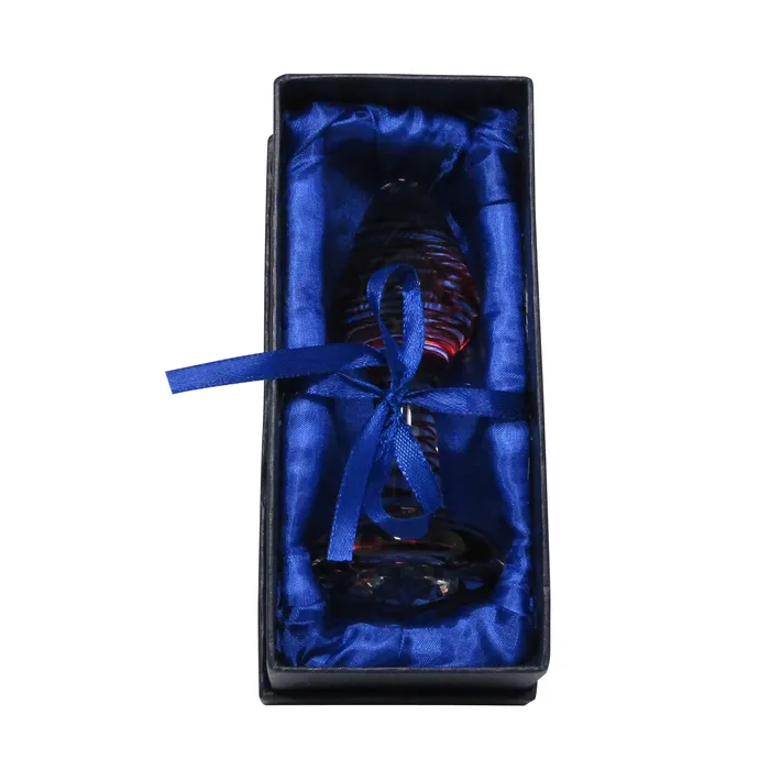 Anal Castle Megastore Glass Erotic Play Red Swirl Anal Plug wDiamond Jewel