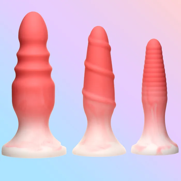 Anal Curve Toys 3 Piece Butt Plug Set Pink