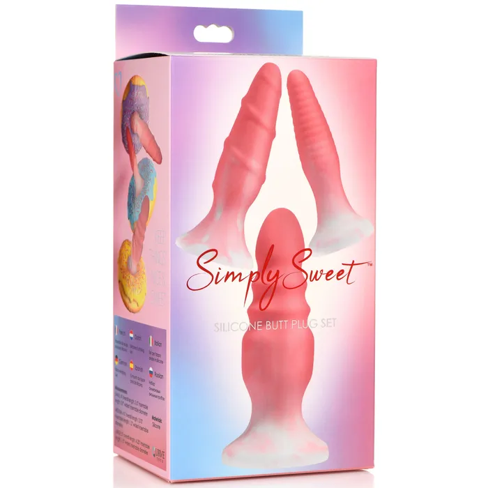 Anal Curve Toys 3 Piece Butt Plug Set Pink