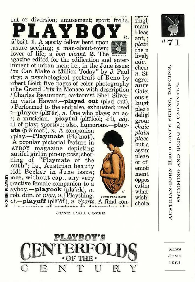 Anal Greenthunderbirds Cards Playboy Centerfolds of the Century 71 Heidi Becker
