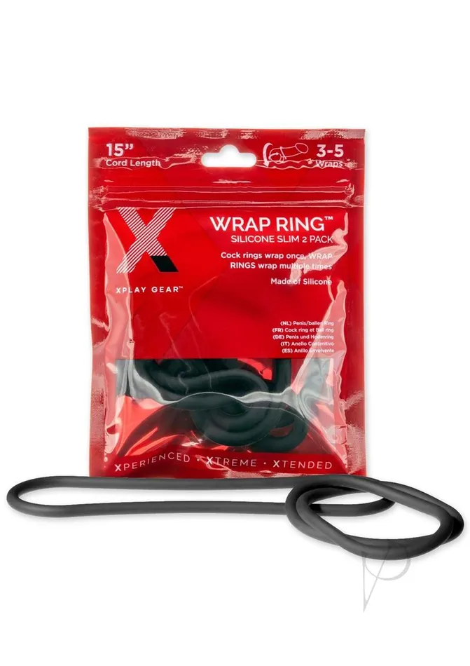 Anal Perfect Fit Xplay Silicone Thin Wrap Ring 15 Black