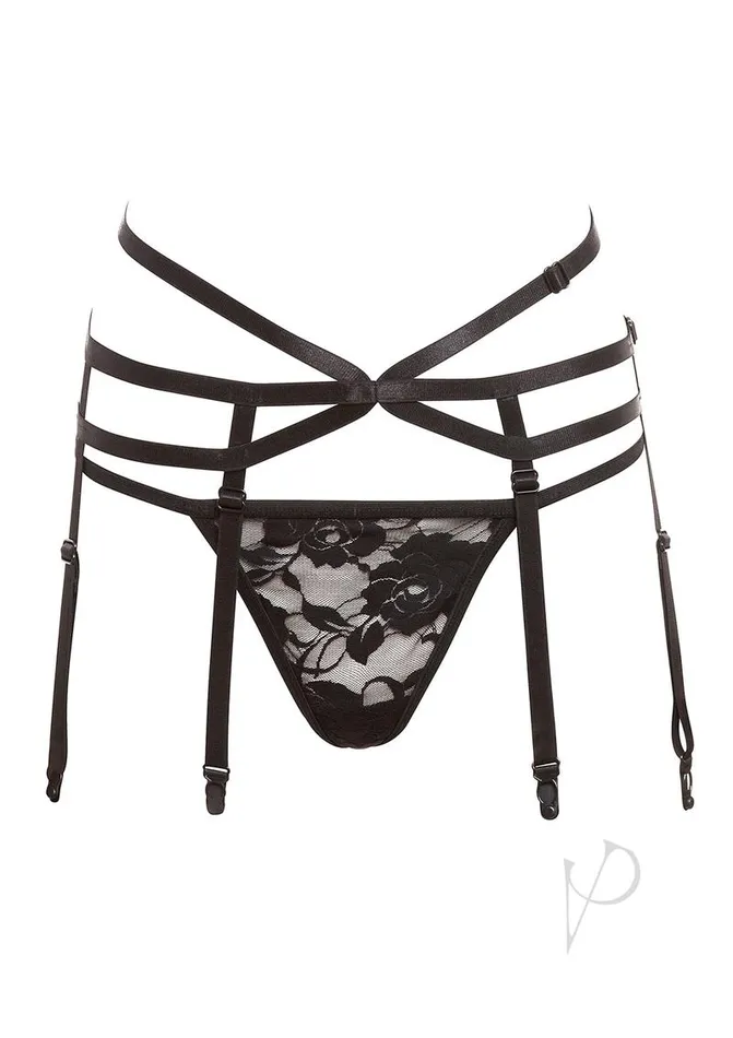 Barely Bare Barely B Strappy Garter and Panty Black Vibrators Barely Bare Barely B Strappy Garter and Panty Black Vibrators