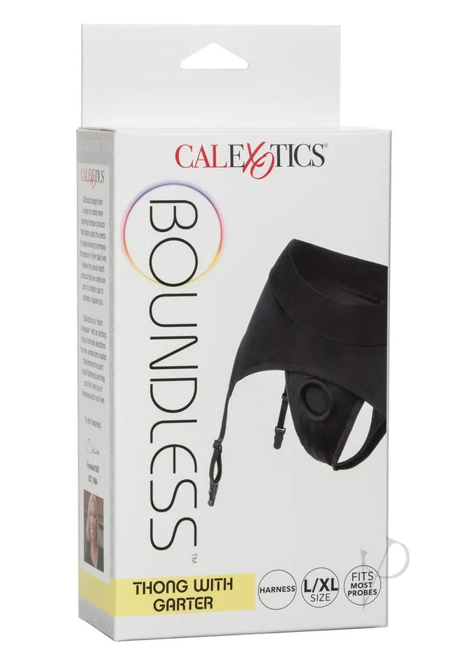 Boundless Anal Boundless Thong Garter Lxl Black