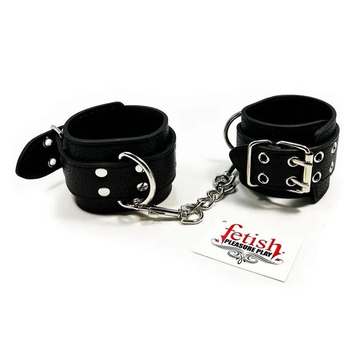 Castle Megastore Couples Fetish Pleasure Play Black Wrist Cuffs