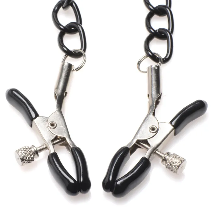 Collared Temptress Collar With Nipple Clamps XR Brands Female Sex Toys