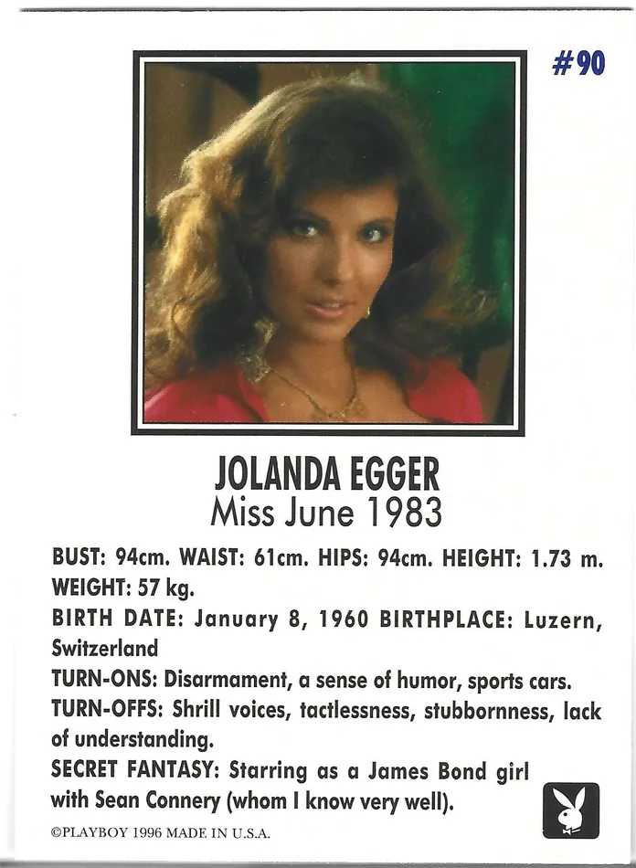 Couples Dans Cards Playboy Centerfolds June Edition Jolanda Egger Card 90 Couples Dans Cards Playboy Centerfolds June Edition Jolanda Egger Card 90