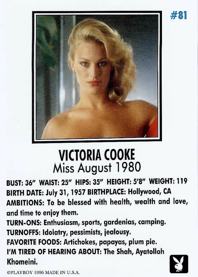 Couples Greenthunderbirds Cards Playboy August Edition 81 Victoria Cooke