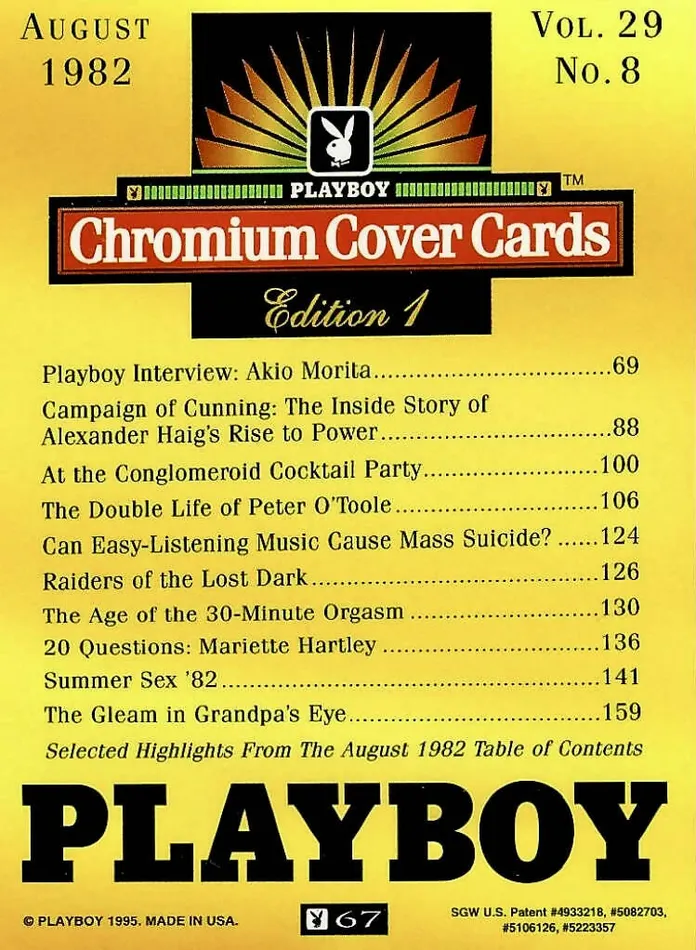 Couples Greenthunderbirds Cards Playboy Chromium Cover Edition 1 67