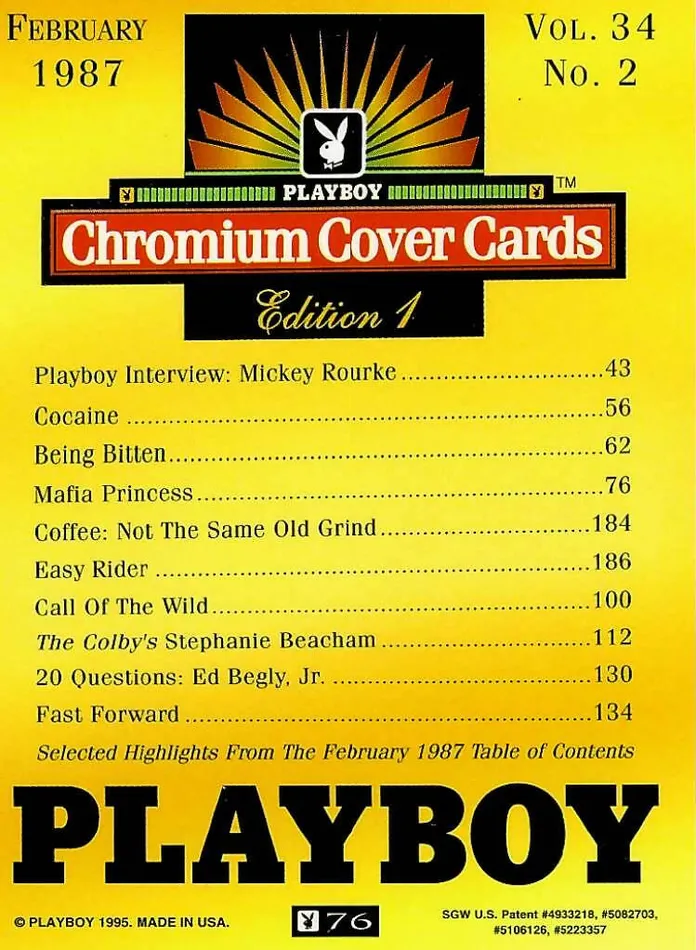 Couples Greenthunderbirds Cards Playboy Chromium Cover Edition 1 76