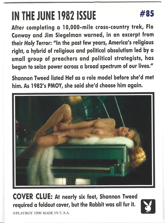 Couples Playboy Centerfolds June Edition Cover Shannon Tweed Card 85 Dans Cards Couples Playboy Centerfolds June Edition Cover Shannon Tweed Card 85 Dans Cards