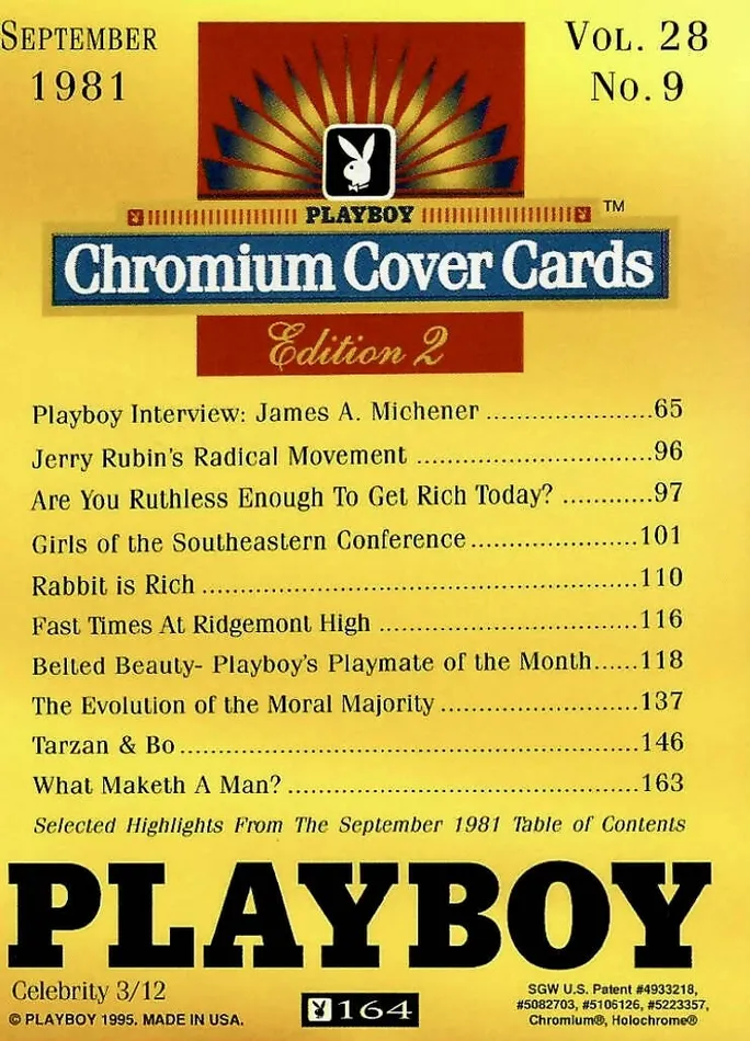 Couples Playboy Chromium Cover Edition 2 164 Greenthunderbirds Cards
