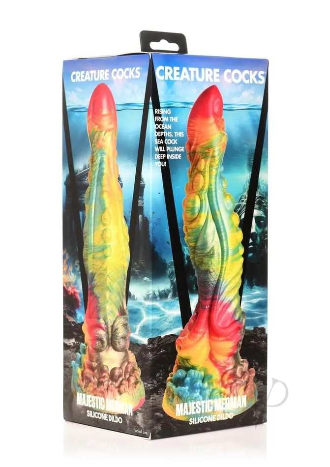 Creature Cocks Dildos Creature Cocks Majestic Merman Silicone Dildo Rainbow