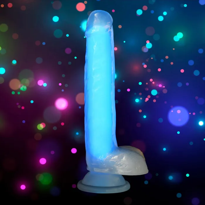Curve Toys Dildos 7 Inch Glowinthedark Silicone Dildo With Balls